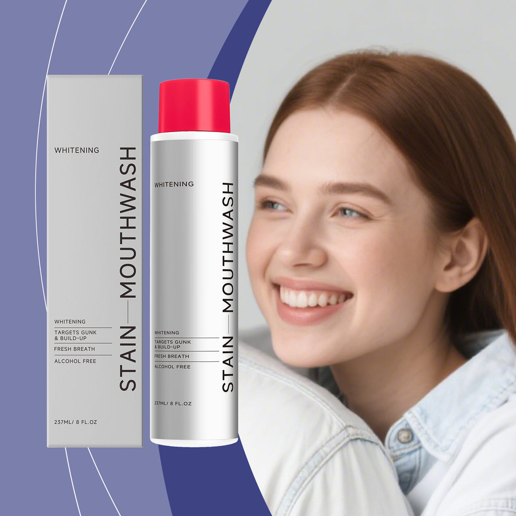 Enxaguante Bucal Sem Álcool com Mentol e Peróxido de Hidrogênio - Clareia os Dentes, Remove Placa e Tártaro, Refresca o