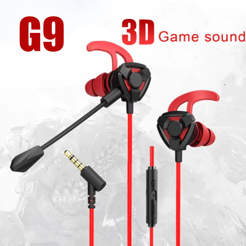 Fone de Ouvido Gamer G9 Com Fio, Fone de Ouvido com Jack 3.5mm e Microfone, Estéreo 3D para Celular, PC e Notebook