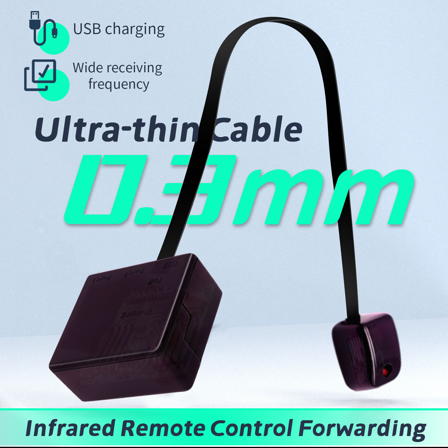 Kit Extensor de Repetidor IR – Extensão do Controle Remoto IR com Cabo para Home Theater & Eletrônicos Inteligentes