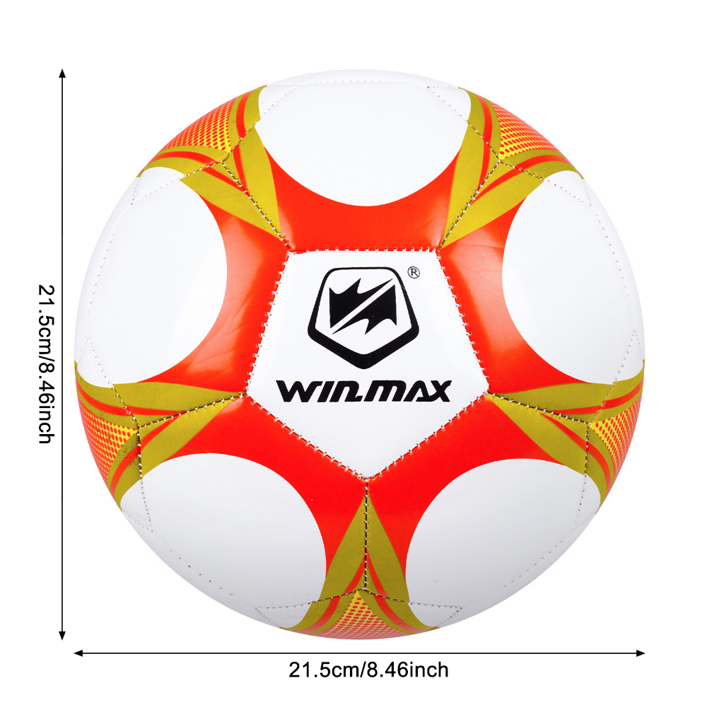WINMAX Bola De Futebol Profissional Tamanho 5 Jogo De Treinamento Padrão Amarelo Vermelho Durável Máquina Costurada Adul