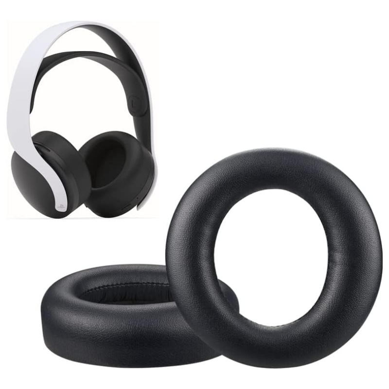 Par de protetores auriculares de substituição para peças de reparo do fone de ouvido sem fio Sony PS5 Pulse 3D, material