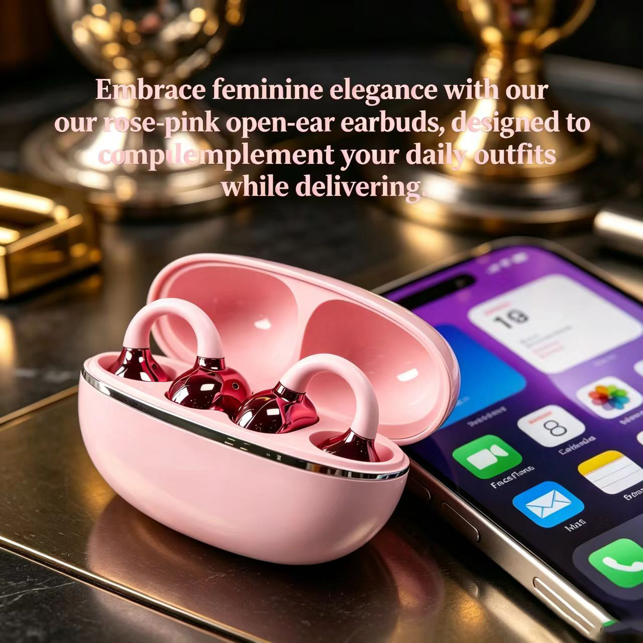 Fones de Ouvido Sem Fio Bluetooth, Fones com Cancelamento de Ruído, Fones de Ouvido para Jogos, Fone Invisível com Clipe