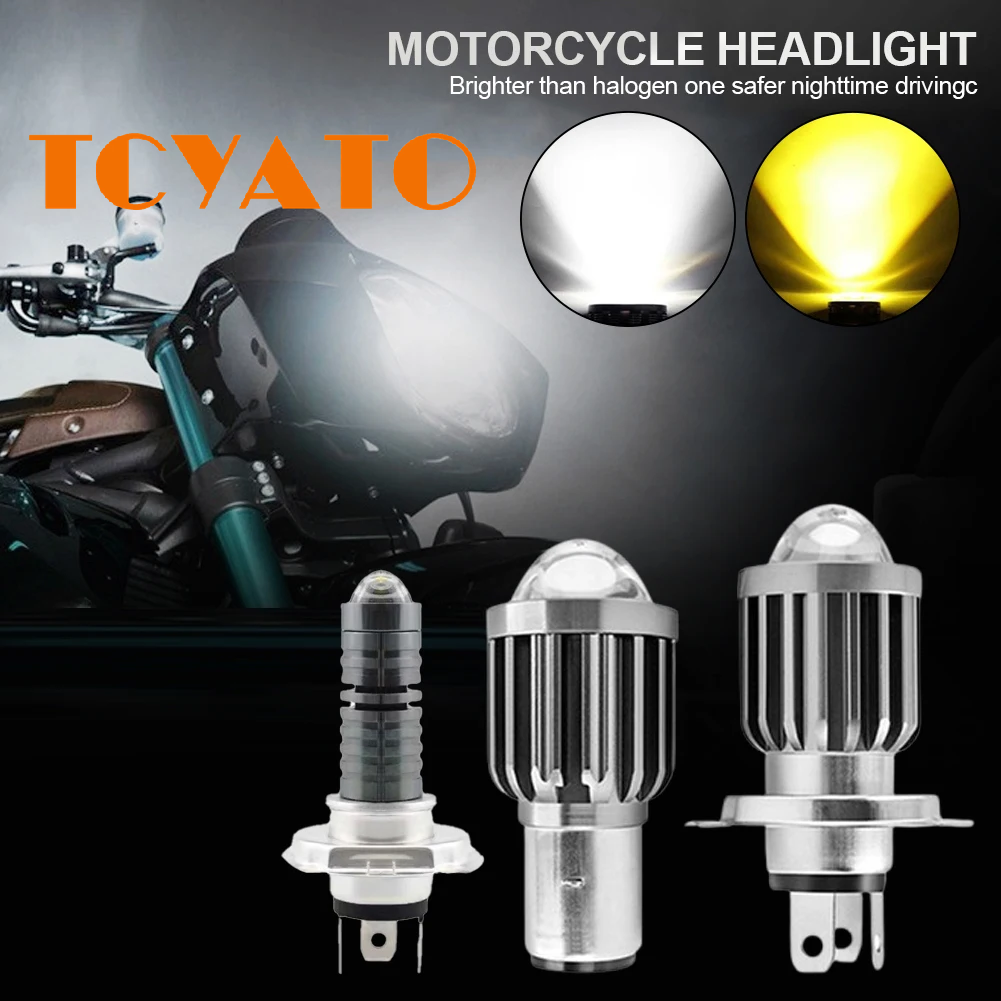 Farol LED Para Motocicleta TCYATO-Projetor De Feixe Duplo Soquetes rgb eyeline original mini Luz De Condução