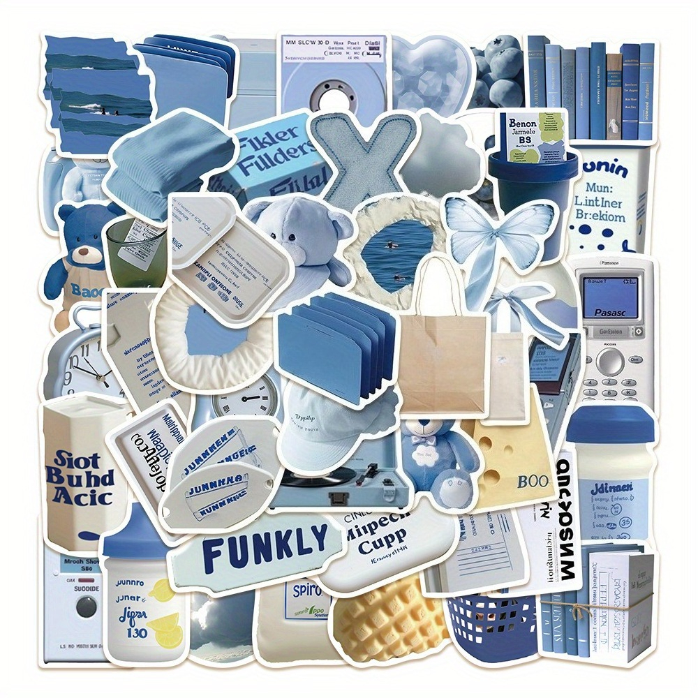 Ins Style Azul 250 Peças Adesivos Divertidos Graffiti Design Bonito Adesivo Decorativo Garrafas De Água Chapéus De