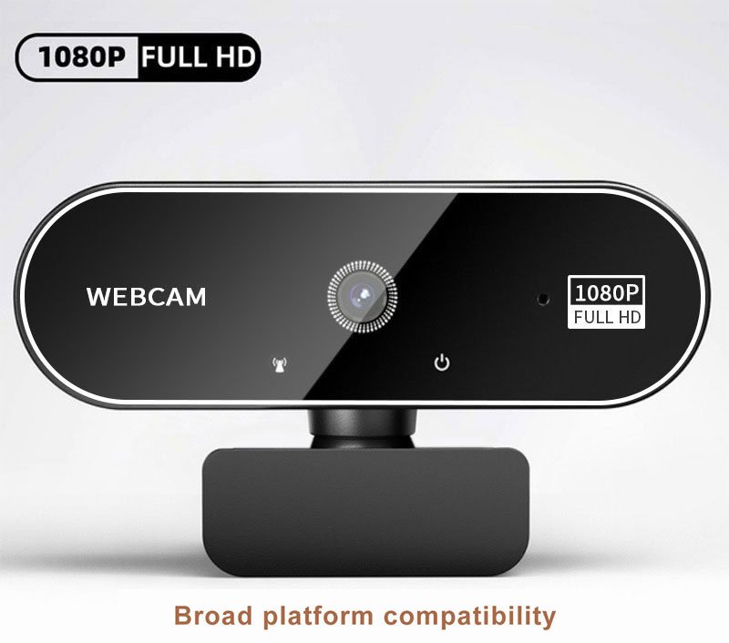 Webcam USB W11 Full HD 1080P com microfone integrado, foco manual e plug & play para PC, desktop e notebook, ideal para