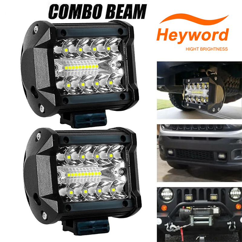 Heyword 4-Polegada LED Pod Lights Spot Flood Combo Nevoeiro Condução 4x4 Off-Road Para Caminhão Barco
