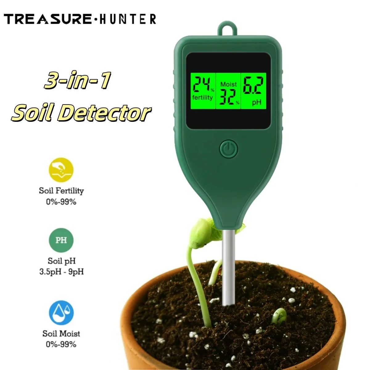 Vários Conjuntos Lcd Digital 3 Em 1 Testador De Solo Ph Detector De Fertilidade De Umidade Para Fazenda De Jardim
