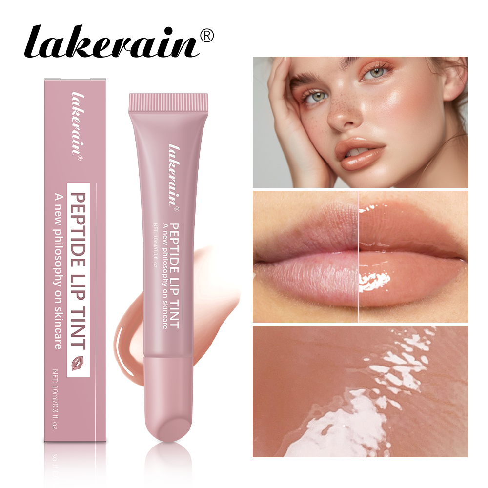 Lakerain Brilho Labial com Peptídeo – Máscara Labial para Remover Pele Morta, Creme Hidratante Base Labial, Sem Perfume,