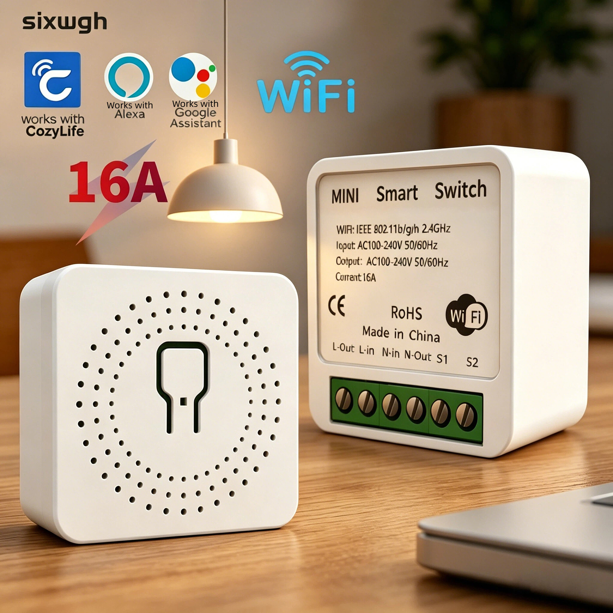 WiFi Mini 16A Interruptor Inteligente Módulo De Relé Temporizador CozyLife APP Controle Remoto De Voz Funciona Com Alexa
