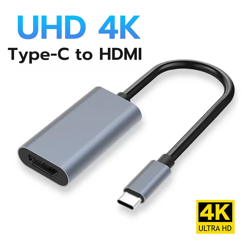 Adaptador USB-C 4K HDTV, cabo USB 3.1 Tipo-C macho para HDMI fêmea para notebook, tablet, MacBook na TV