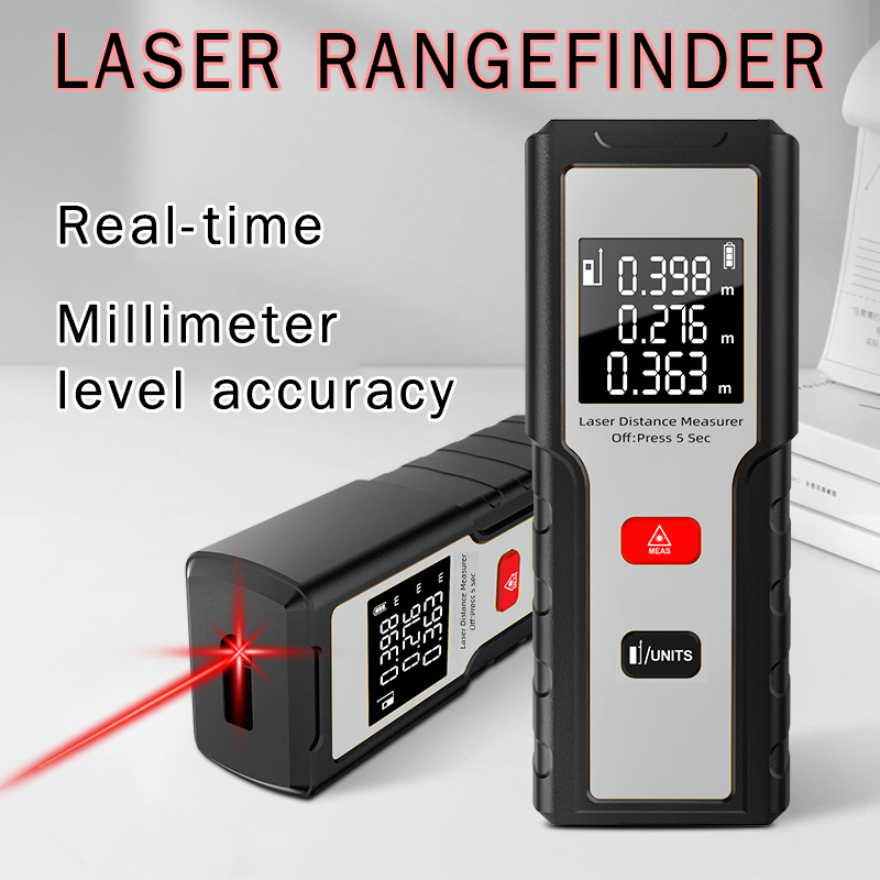Mini Medidor De Distância A Laser De Alta Precisão De Uma Peça , Display Retroiluminado HD Para Construção E Decoração D