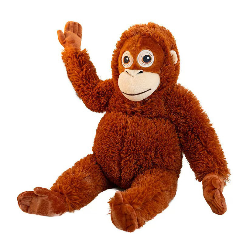 Brinquedo de Pelúcia Gorila Realista Estilo Cartoon, Almofada Macia de Macaco para Crianças, Presente Fofo de