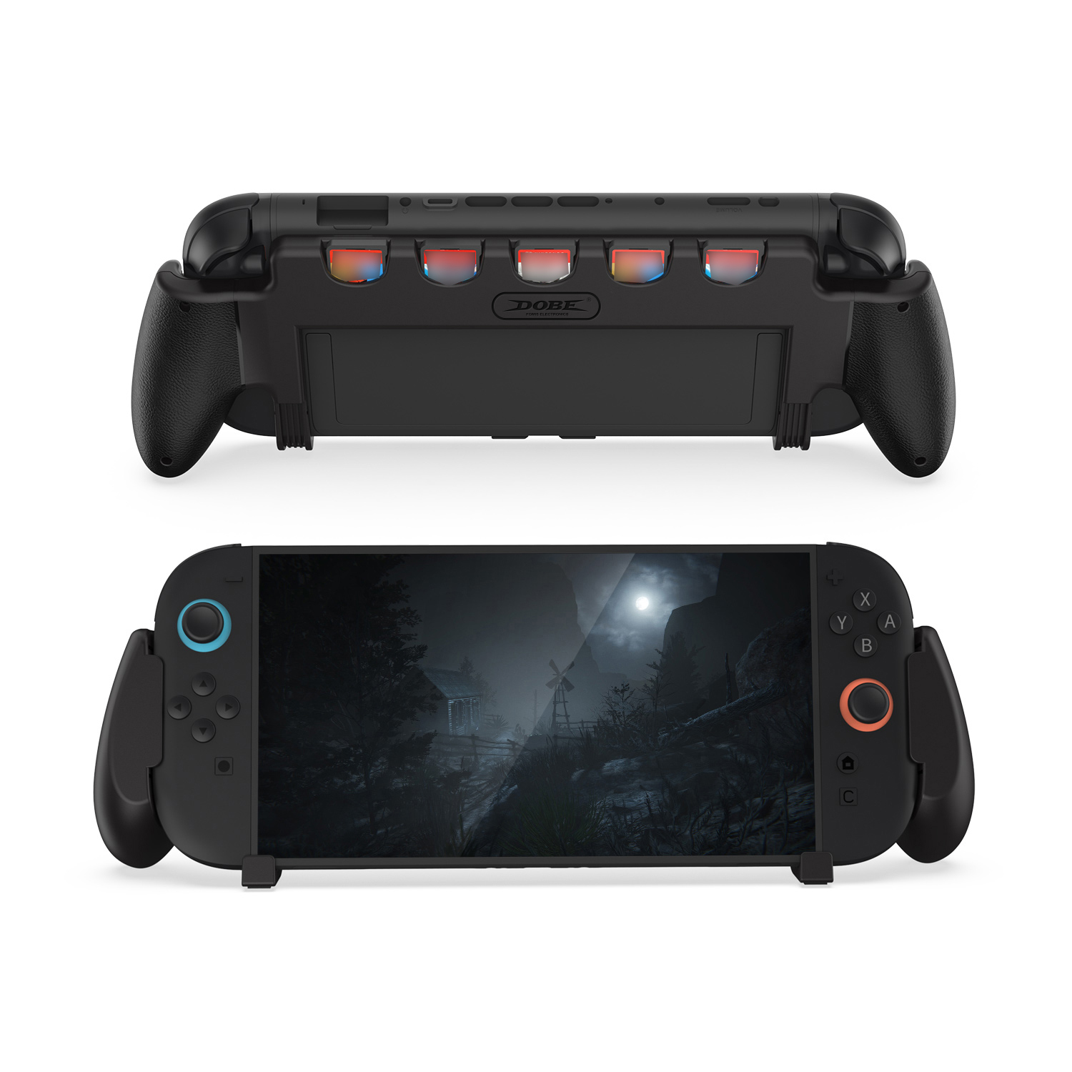 Punho Ergonômico Com 5 Compartimentos Para Jogos E Estojo Rígido Para Nintendo Switch 2 2025 DOBE