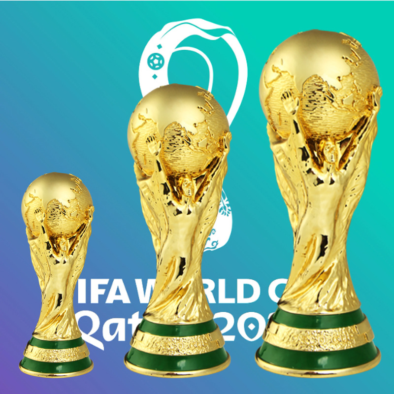 Troféu da Copa do Mundo 2026 Tamanho Real, Enorme Decoração de Casa de Futebol de Ouro