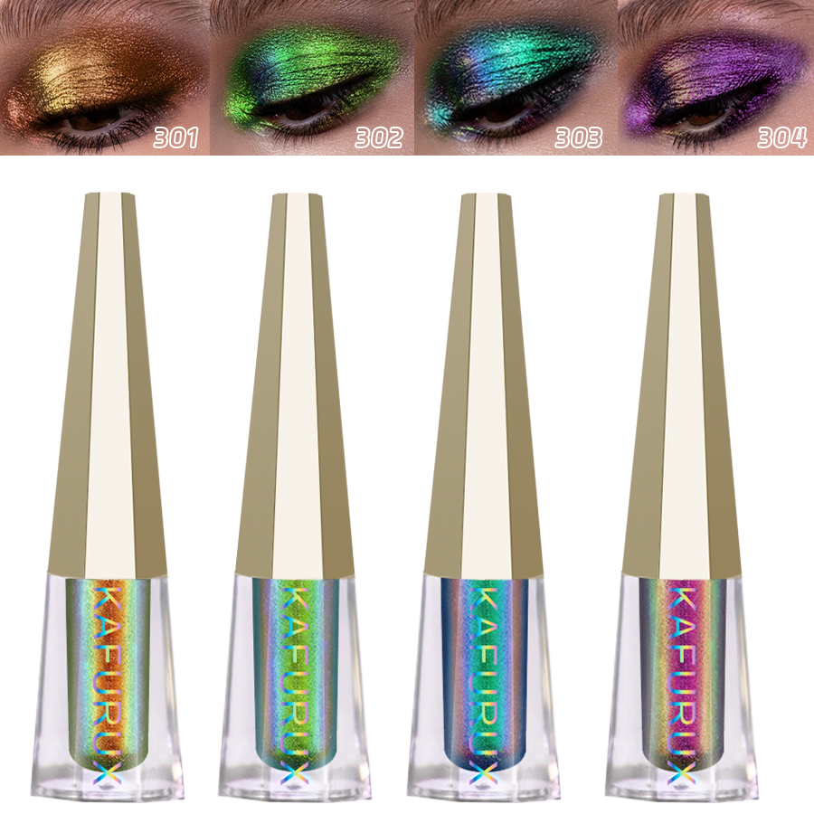 Kafurux Liquid Eye Shadow – Sombra Brilhante E Lápis Delineador , À Prova D'água Perolado Matte Nude Presente De Maquiag