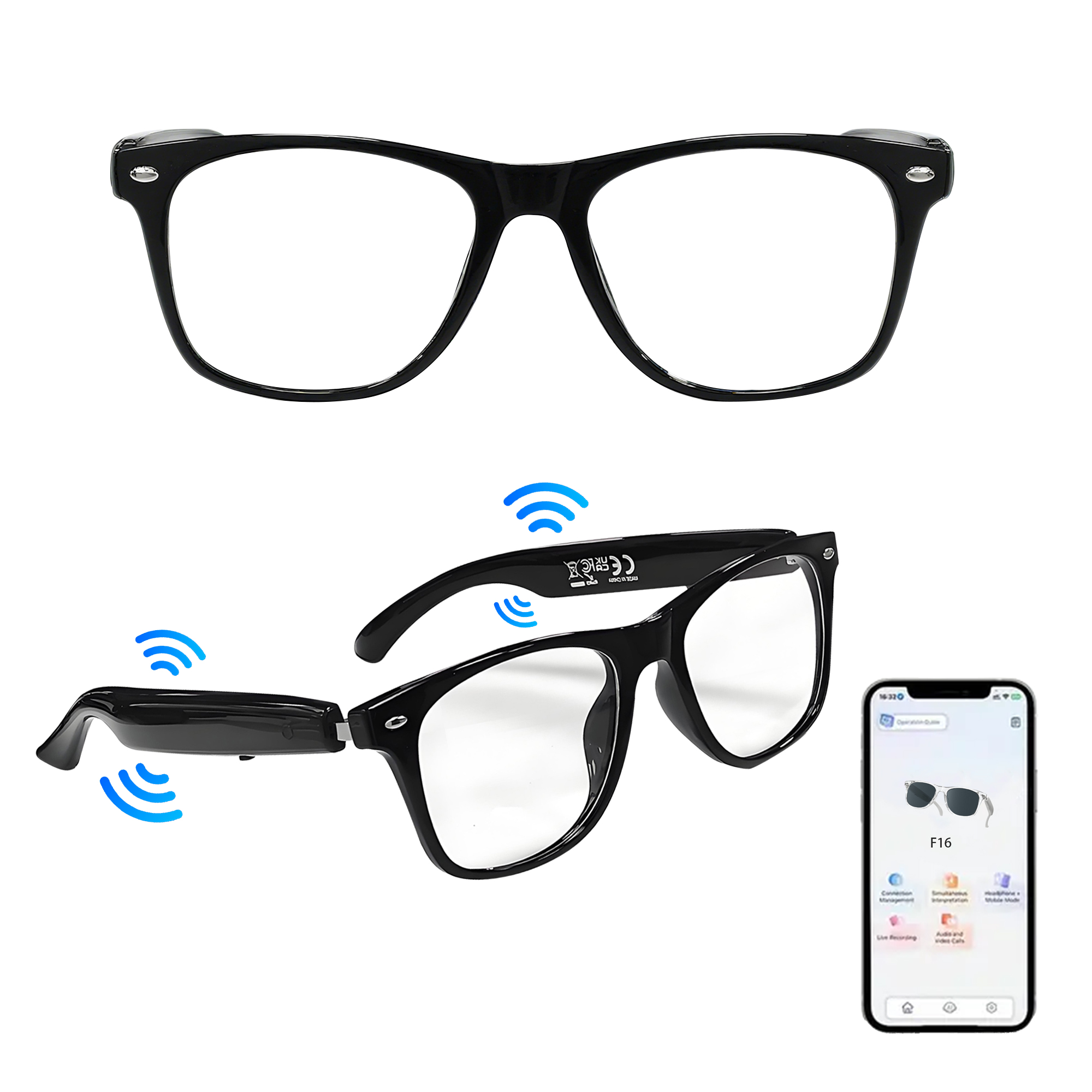 Óculos Inteligentes Fotocromáticos com Bluetooth, Áudio de Condução Óssea, Luz Antiazul UV400, Controle por Toque,