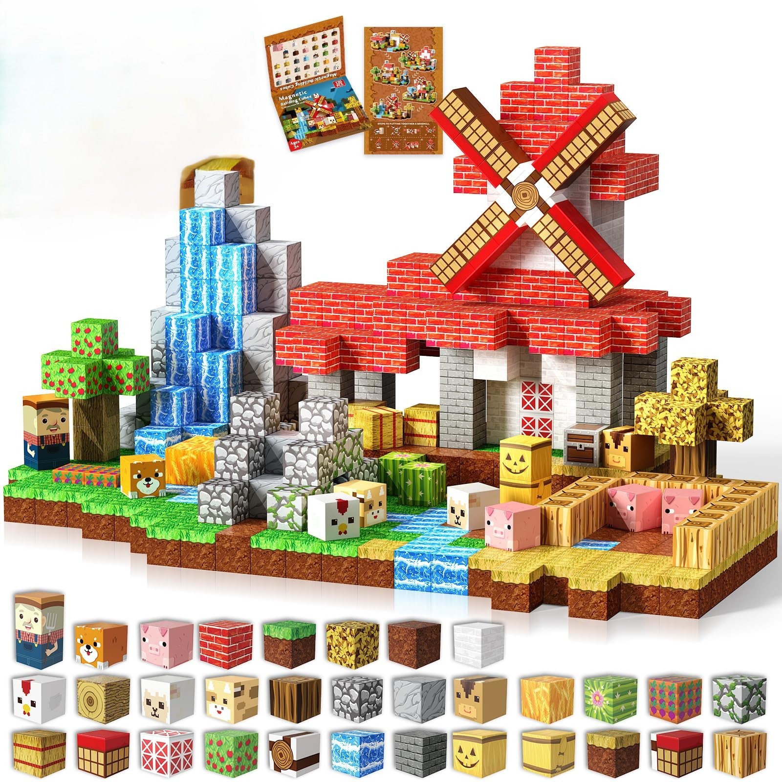  Conjunto de Blocos Magnéticos para Crianças - Conjunto de Cubos de Construção 3D Mini de Alta Qualidade e Acessível -