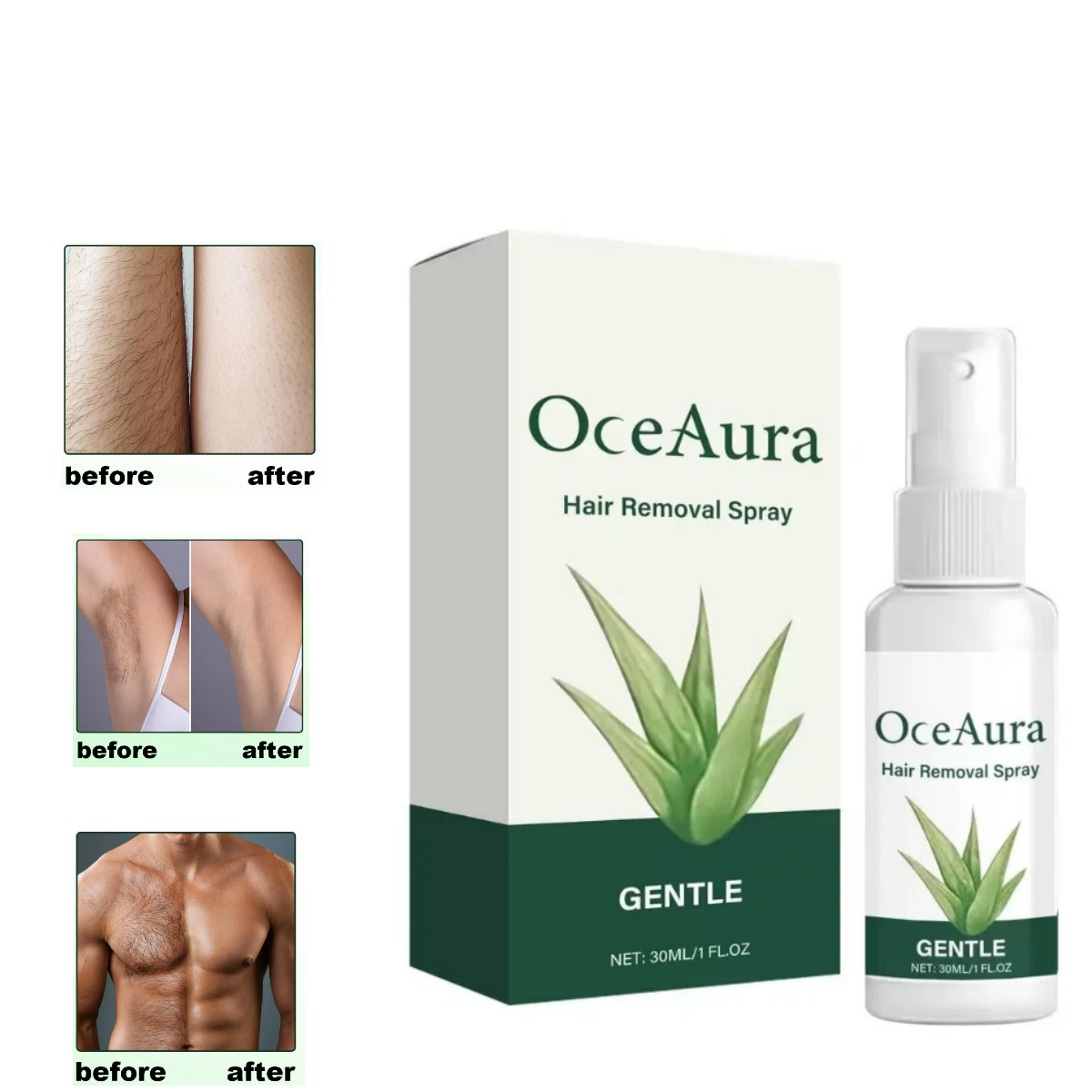 Spray Depilatório Hidratante para Homens e Mulheres, Spray Removedor de Pelos Hidratante para Pernas, Mãos, Axilas e