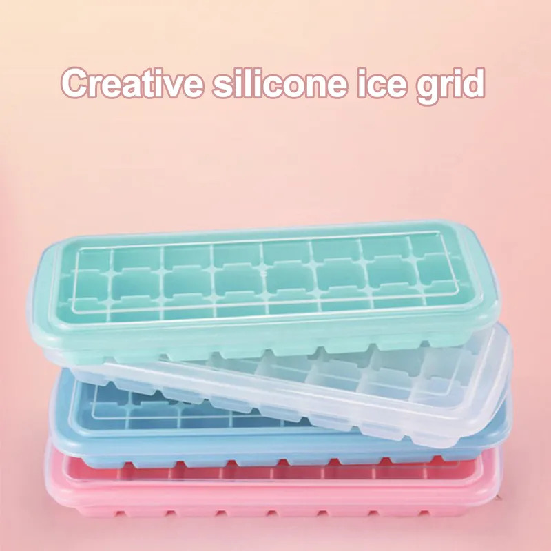 Bandeja De Gelo De Silicone De Fácil Liberação Com Tampa Para Uísque , Coquetéis , Bebidas , Gelatina E Comida Bebê , Ab