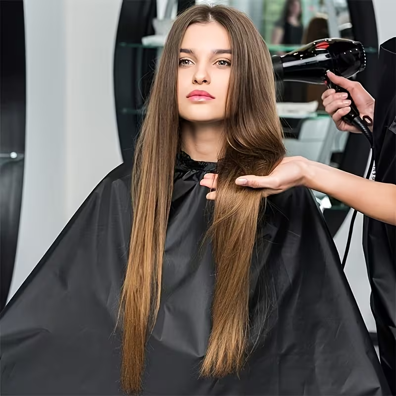 Capa Profissional para Corte de Cabelo, Avental de Barbeiro de Salão com Fecho de Pressão Ajustável
