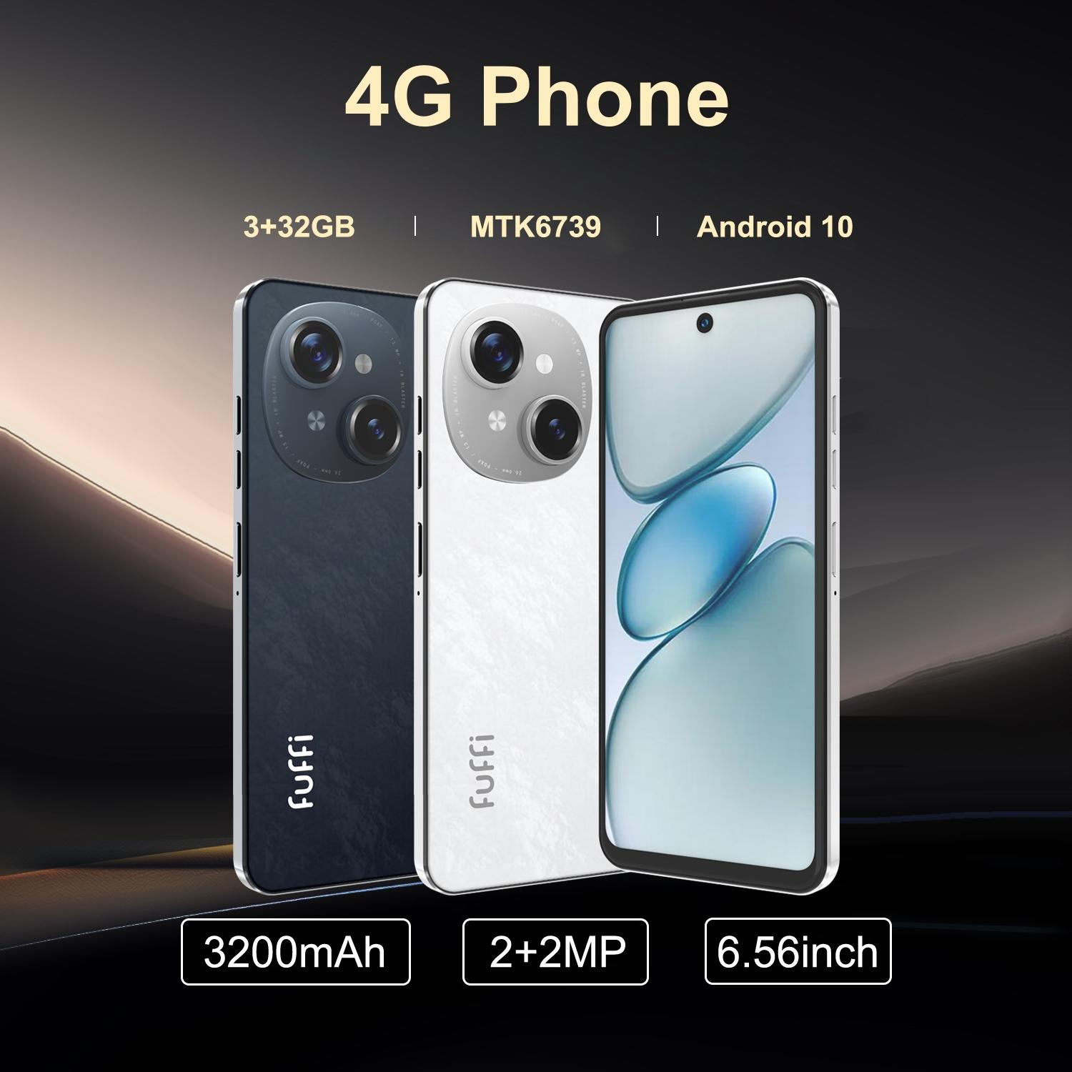 Fuffi 6.56 Polegada 4G LTE Smartphone MTK6739 32GB 2MP Câmera Dupla 3100mAh Android 10