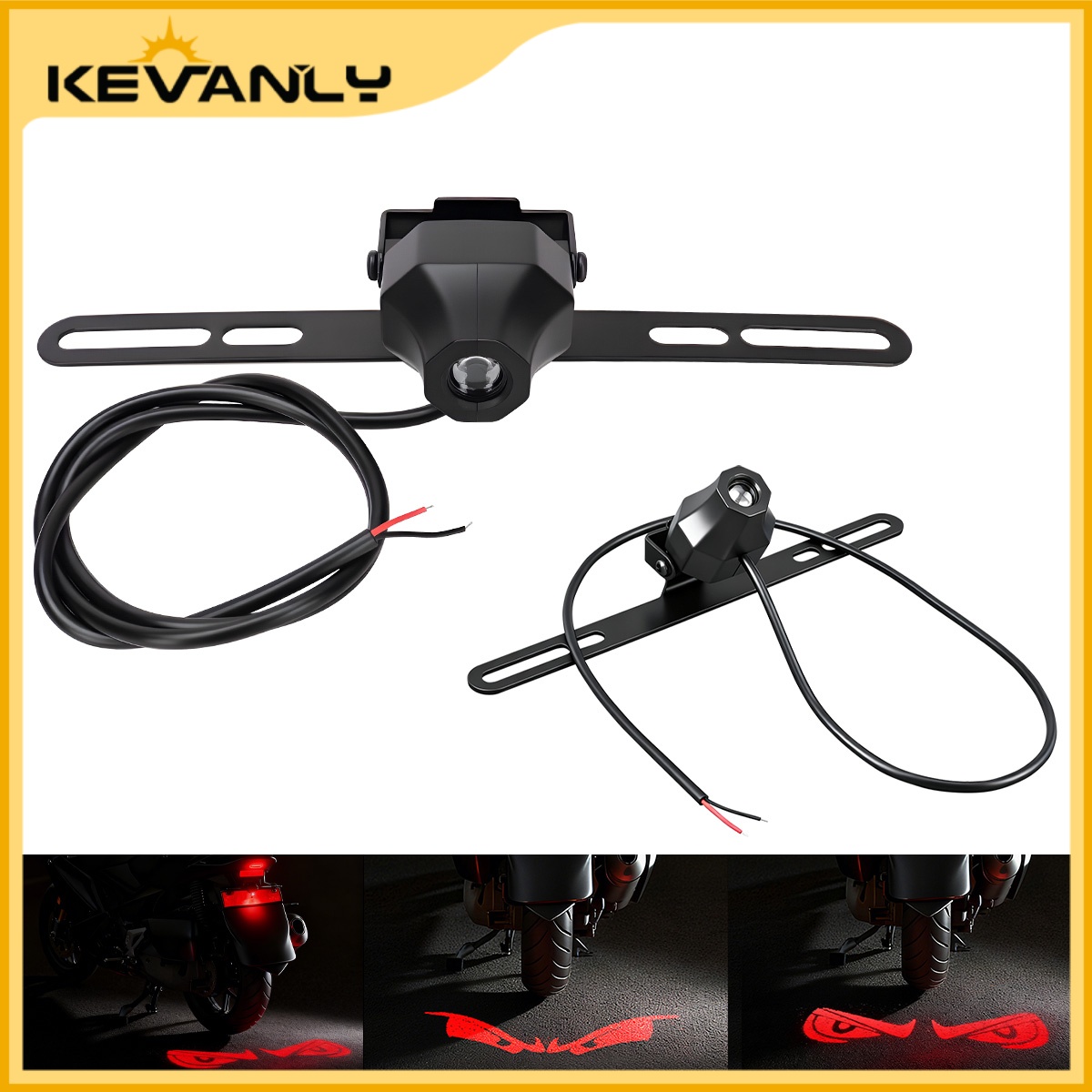 Lanterna Traseira LED Vermelho Azul Diabo Olho Smiley Face Luz De Freio Da Placa De Licença 12V