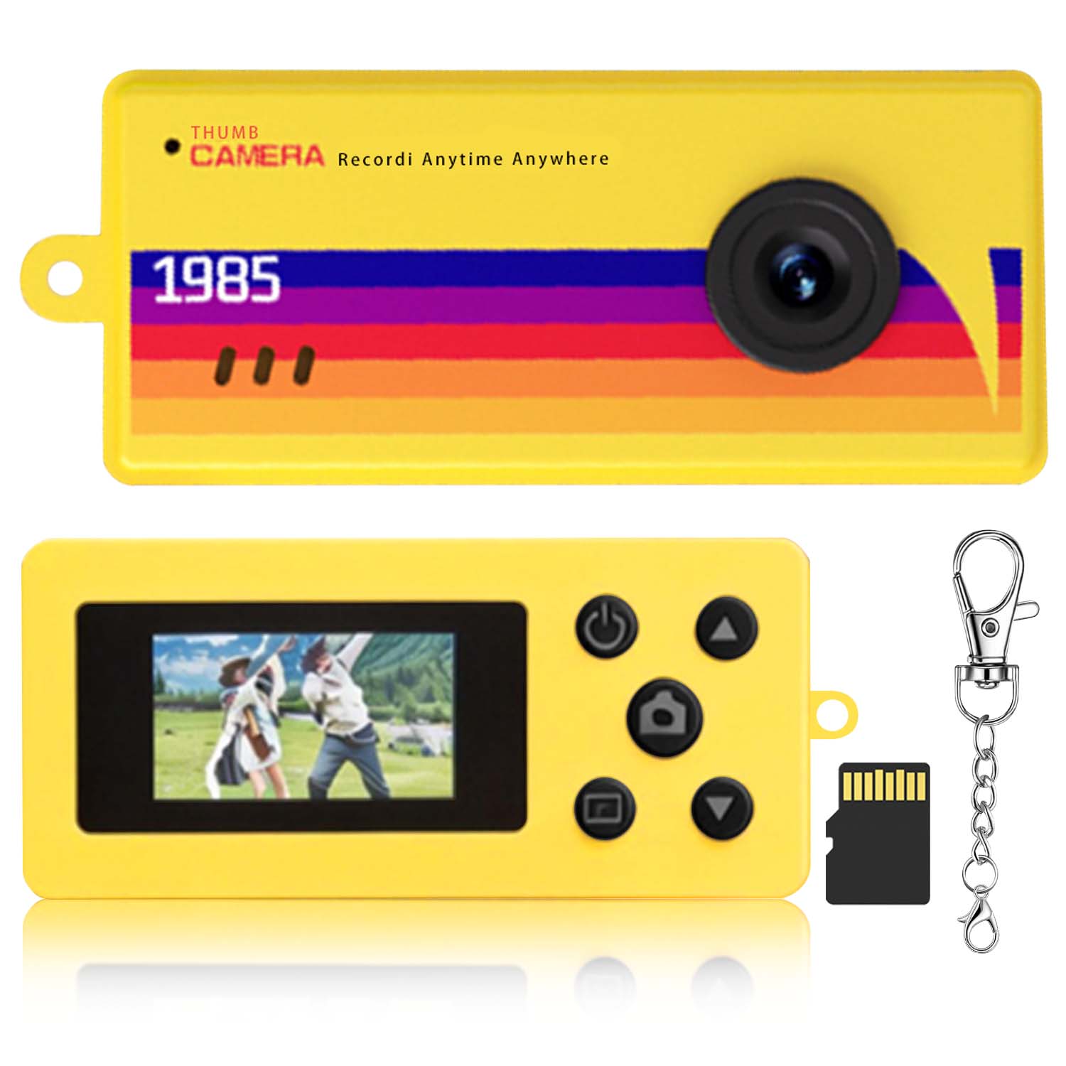 Mini Câmera Digital Chaveiro 1080P, Cartão de Memória 32GB, Gravador de Vídeo, Presente de Viagem e Festa