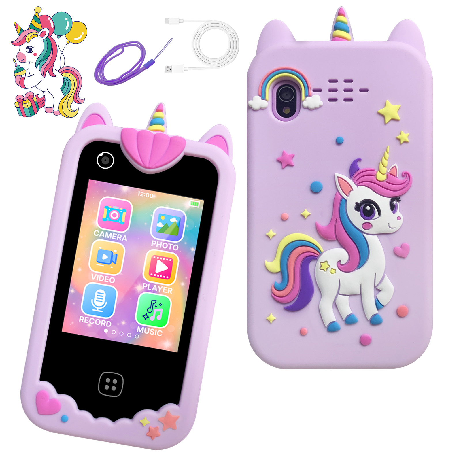 Smartphone infantil, presente premium para celebração de festival, telefone de brinquedo multifuncional com tela