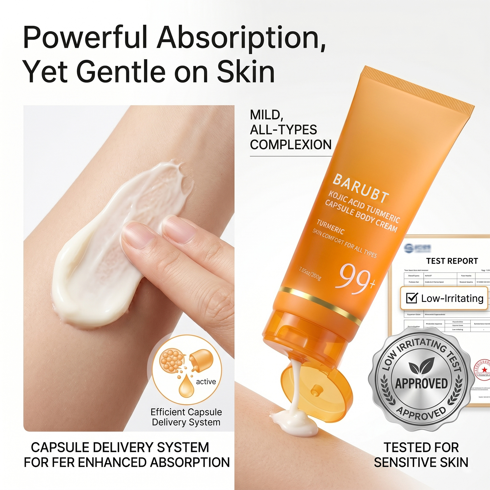 Creme Corporal Curcuma Creme Corporal Ilumina Hidrata Clareia Manchas Escuras Uniformiza o Tom da Pele Suaviza Pele
