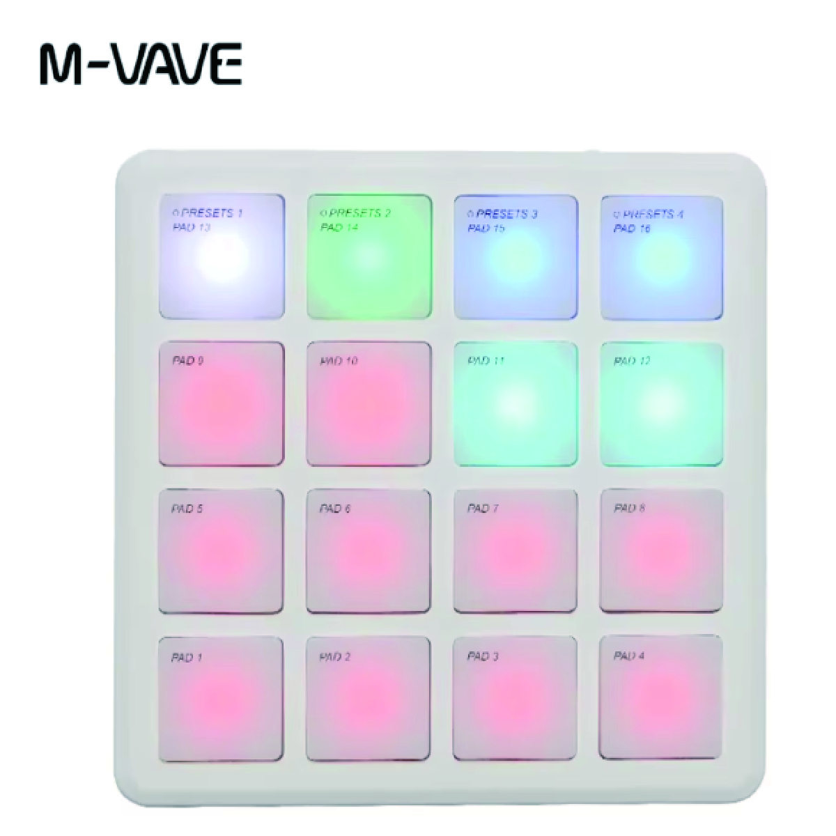 M-VAVE SMC-PAD Pocket Pad Sem Fio MIDI 16 Pads Interface USB-C Portátil para Teclado de Percussão Latência Baixa