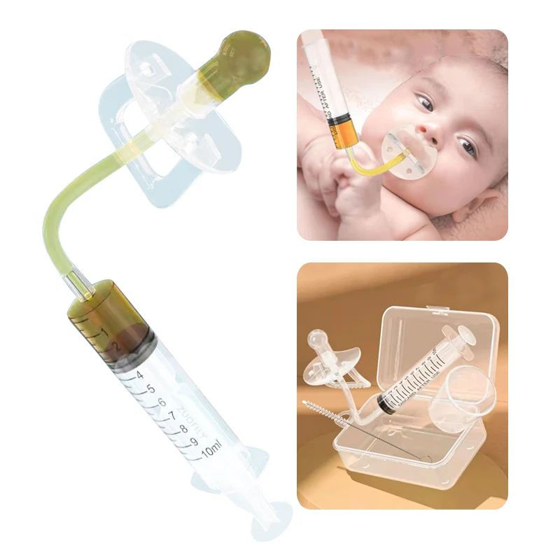 Kit dispensador de remédio para bebê 6 peças, seringa oral 10 ml, alimentador líquido com copo medidor para