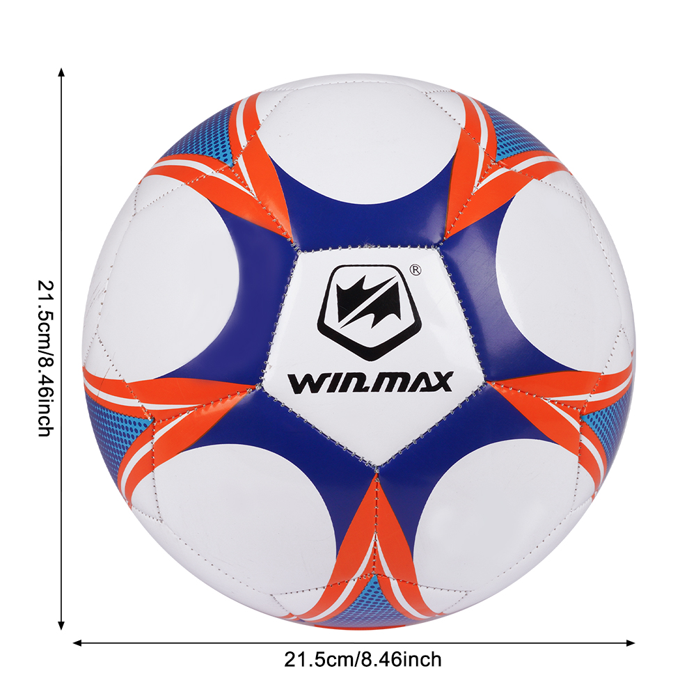 WINMAX Futebol Profissional Tamanho 5 Treinamento e Partida Bola Azul-Laranja Costurada à Máquina Adultos Jovens