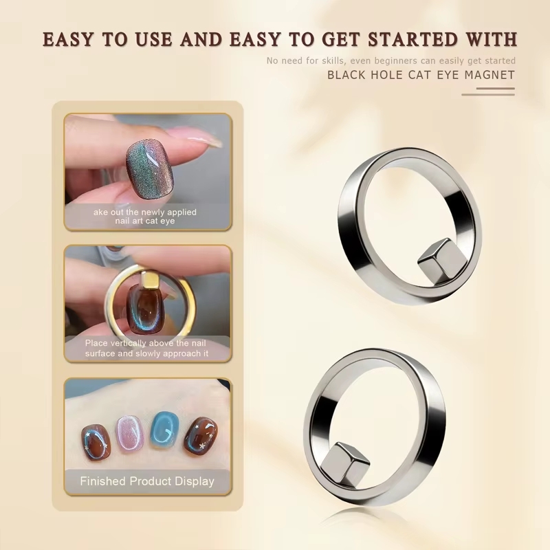 Novo Ímã Magnético de Unhas Olho de Gato Circular Ferramenta Guia de Esmalte Magnético Gel Manicure Design de Manicure