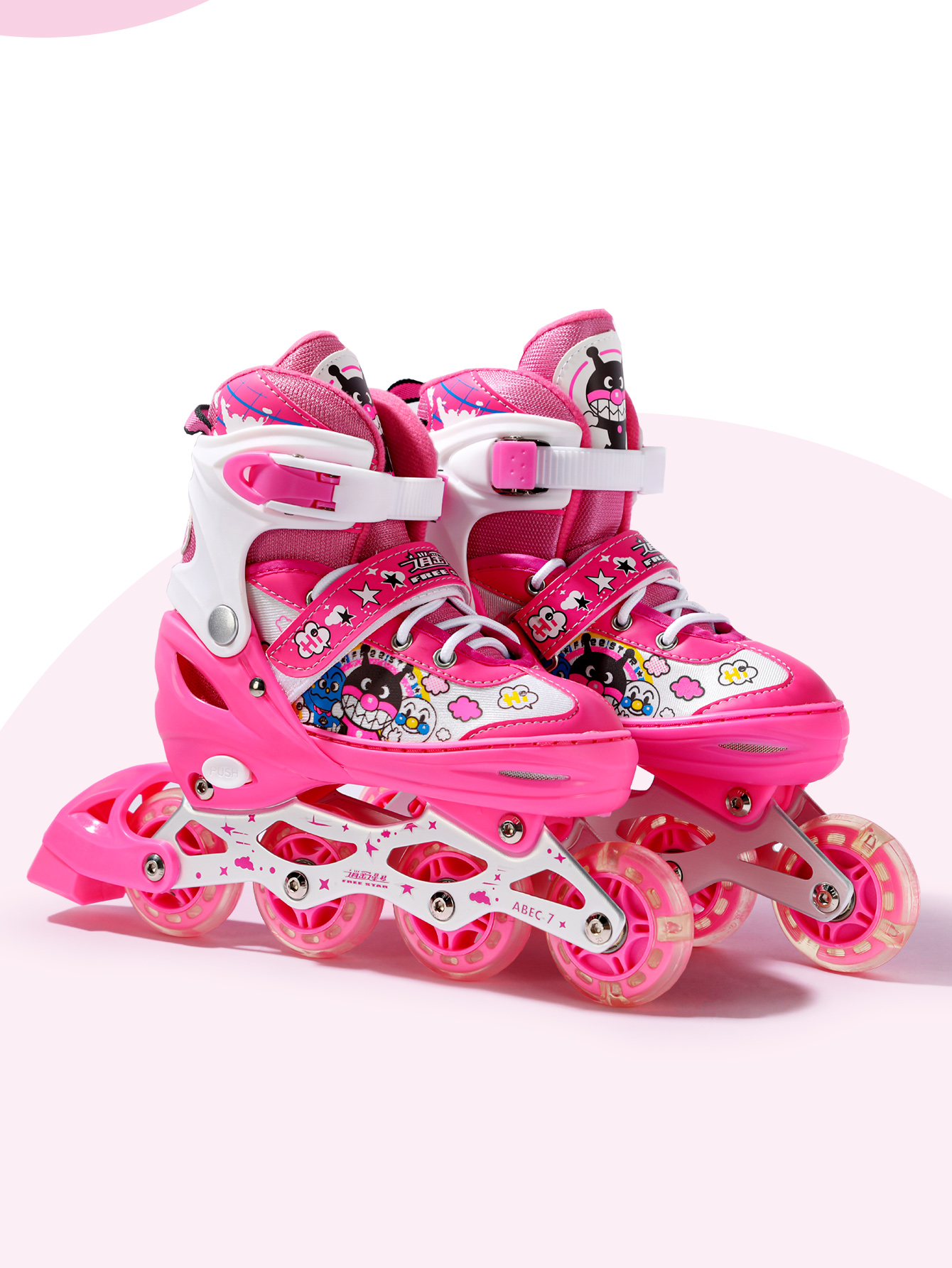 SH001T Juventude Tamanho Ajustável Full Soft Boot Patins Inline Com Conjunto Completo Capacete De Equipamento De Seguran