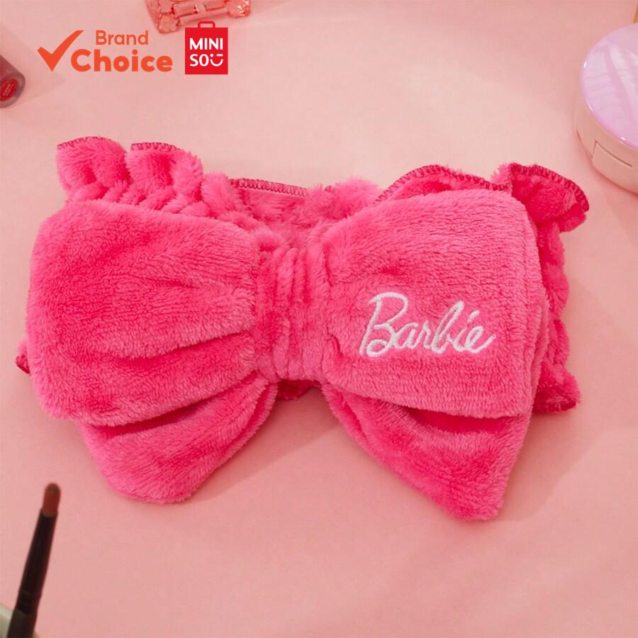 MINISO  Barbie Série Faixa de Cabelo Laço Grande e Macia, Elástica e Estética, 20cm × 8,5cm × 1cm