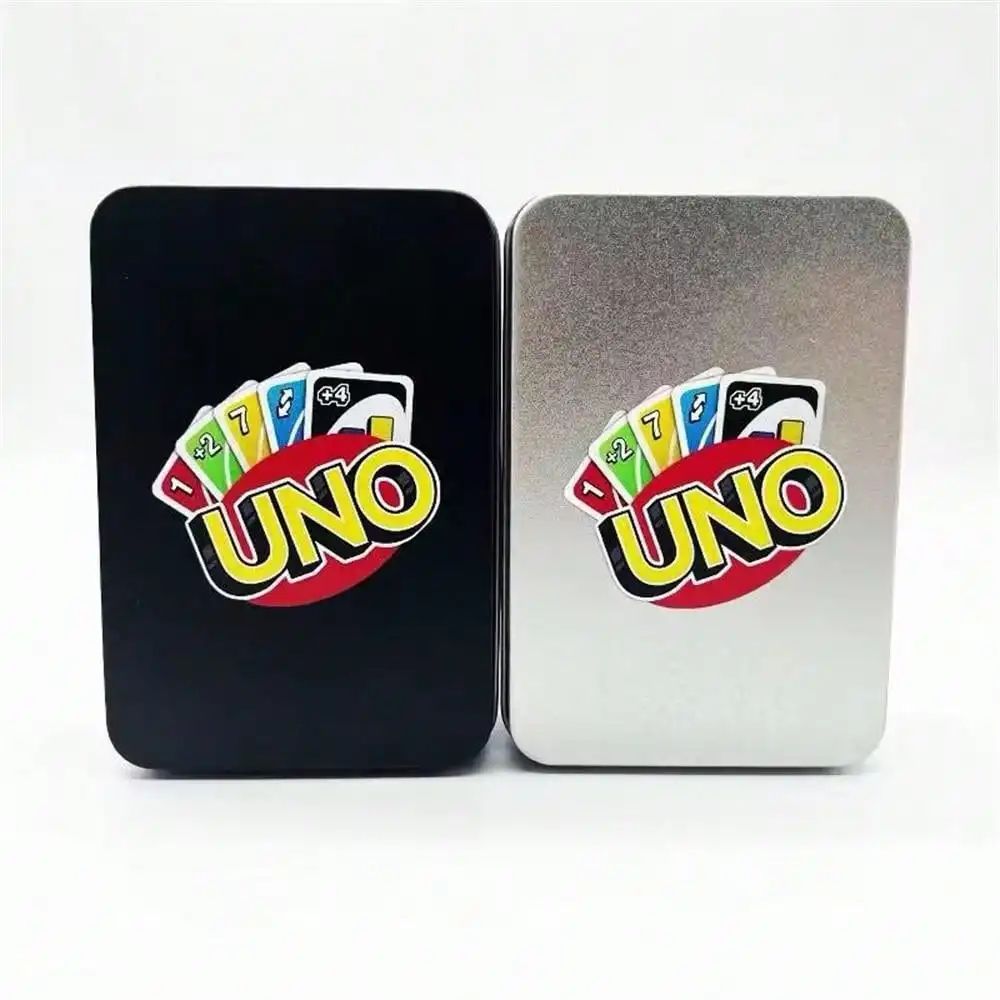 Caixa de Armazenamento à Prova d'Água para Cartas de Jogo, Fones de Ouvido e Jogos de Tabuleiro - Caixa de Ferro UNO -