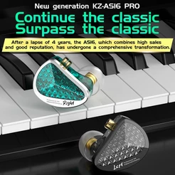 KZ AS16 PRO Fones De Ouvido 8 Drivers De Armadura Balanceada HiFi Bass Intra-Auriculares Com Fio Audiófilos De Alta Reso