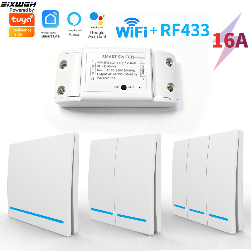 Interruptor De Relé Inteligente Wi-Fi 16A RF433 , Suporte Para swtich Sem Fio , Aplicativo Tuya Smart Life , Controle De