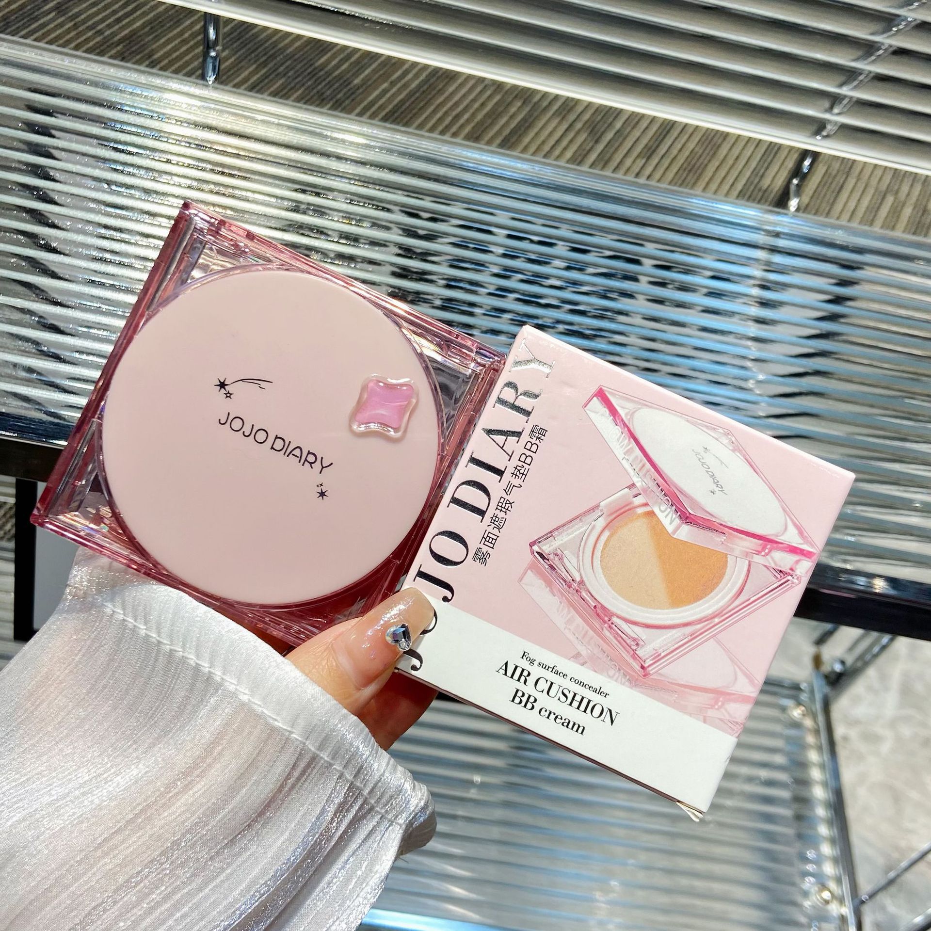 JOJODIARY Corretivo Fosco em Almofada BB Cream 15g Longa Duração Hidratante Cobertura Design Cristal Registro Base