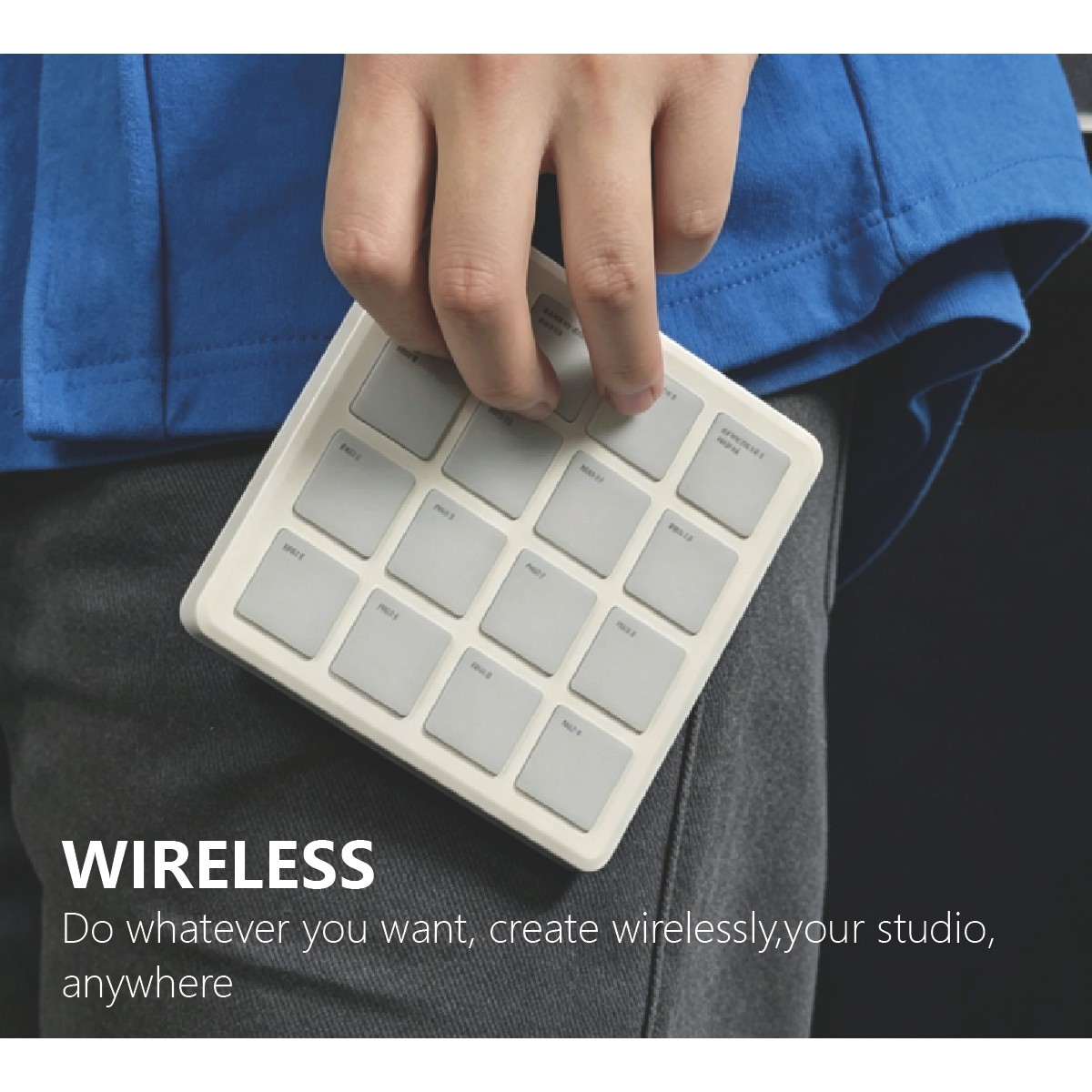 M-VAVE Controladora MIDI portátil com 16 pads, Bluetooth, conexão USB-C, para DJs, beat makers, percussão e teclado de
