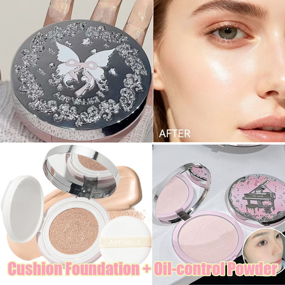 Base de Maquiagem Facial com Almofada de Ar e Cobertura Construível de Textura Leve à Base de Água, Acabamento Suave,