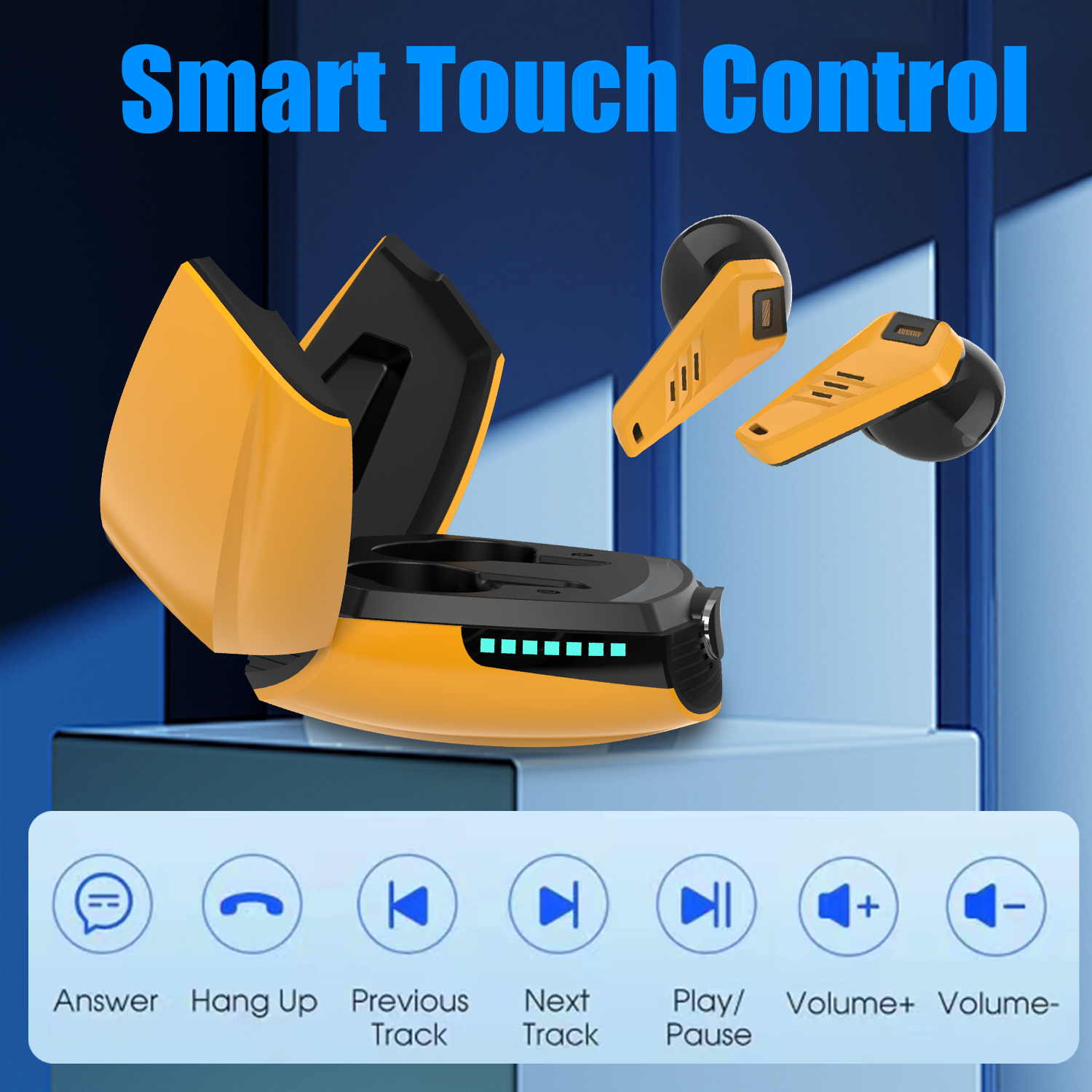 Fones de ouvido sem fio Bluetooth 5.4, fones estéreo com graves profundos, fones esportivos tipo earhook com