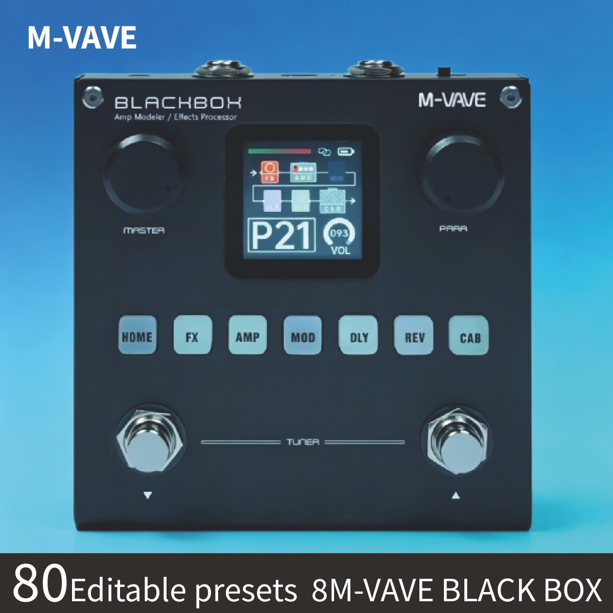 M-VAVE Blackbox Pedaleira para Guitarra – 80 Presets, 6 Módulos de Efeito, Reverb, Delay, Boost e Modelagem de Amp