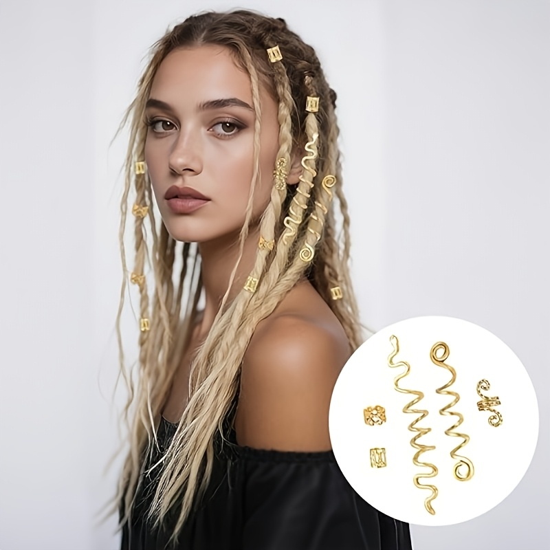 28 Peças Vintage Viking Nó Celta Espiral Cobra Dreadlock Grampos De Cabelo Étnicos Acessórios Irlandês