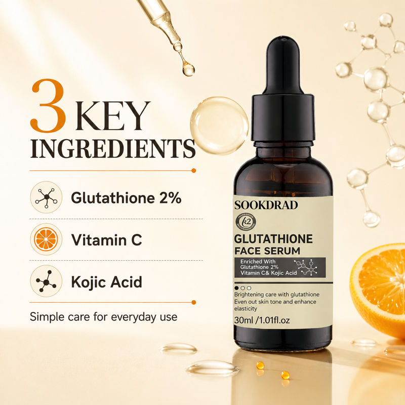 Sérum Facial de Glutationa, Cuidados para Clarear a Pele, Estabilizar a Condição da Pele, 30ml Com Ácido Kójico Vitamina