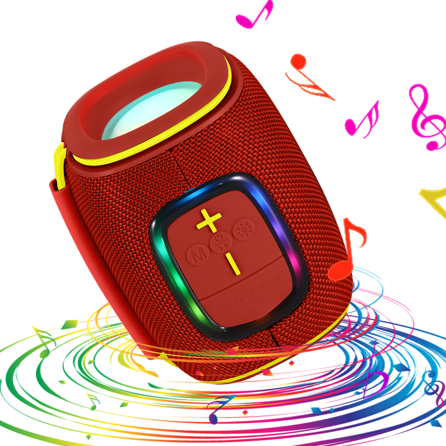 Caixa de Som Bluetooth Portátil, Sem Fio, Som Alto e Graves Profundos, Para Casa/Festa/Exterior/Praia, Presente de