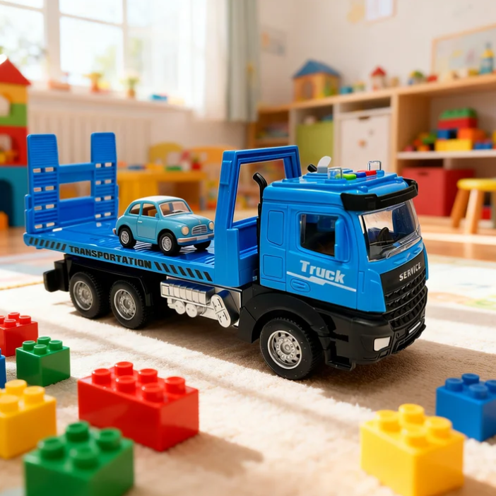Caminhão Guindaste De Brinquedo Com Luzes E Som , Veículo De Construção Movido A Inércia Para Meninos , Presentes Infant