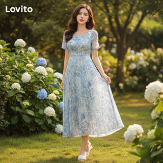 Lovito Refine Vestido Boho Floral Com Babados E Camadas Duplas Para Mulheres L83EN384 em Oferta na Shopee