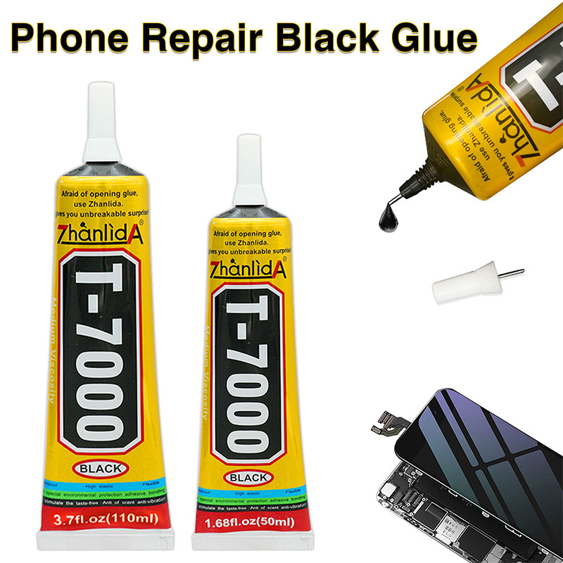 Zhanlida T7000 Cola Adesiva Preta Macia 50/110ML Reparação Do Telefone Móvel Super Forte Para Produto Eletrônico Tablet