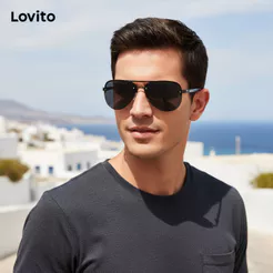 Lovito Óculos De Sol Simples Básico Feminino LFA01008 (Preto)